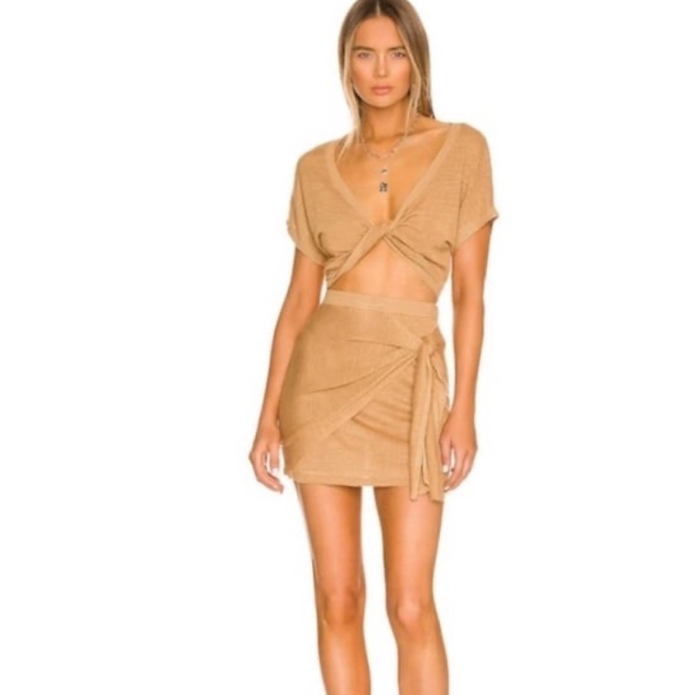 Nwt Revolve Lspace Riley Top And Vagabond Skirt In Toffee